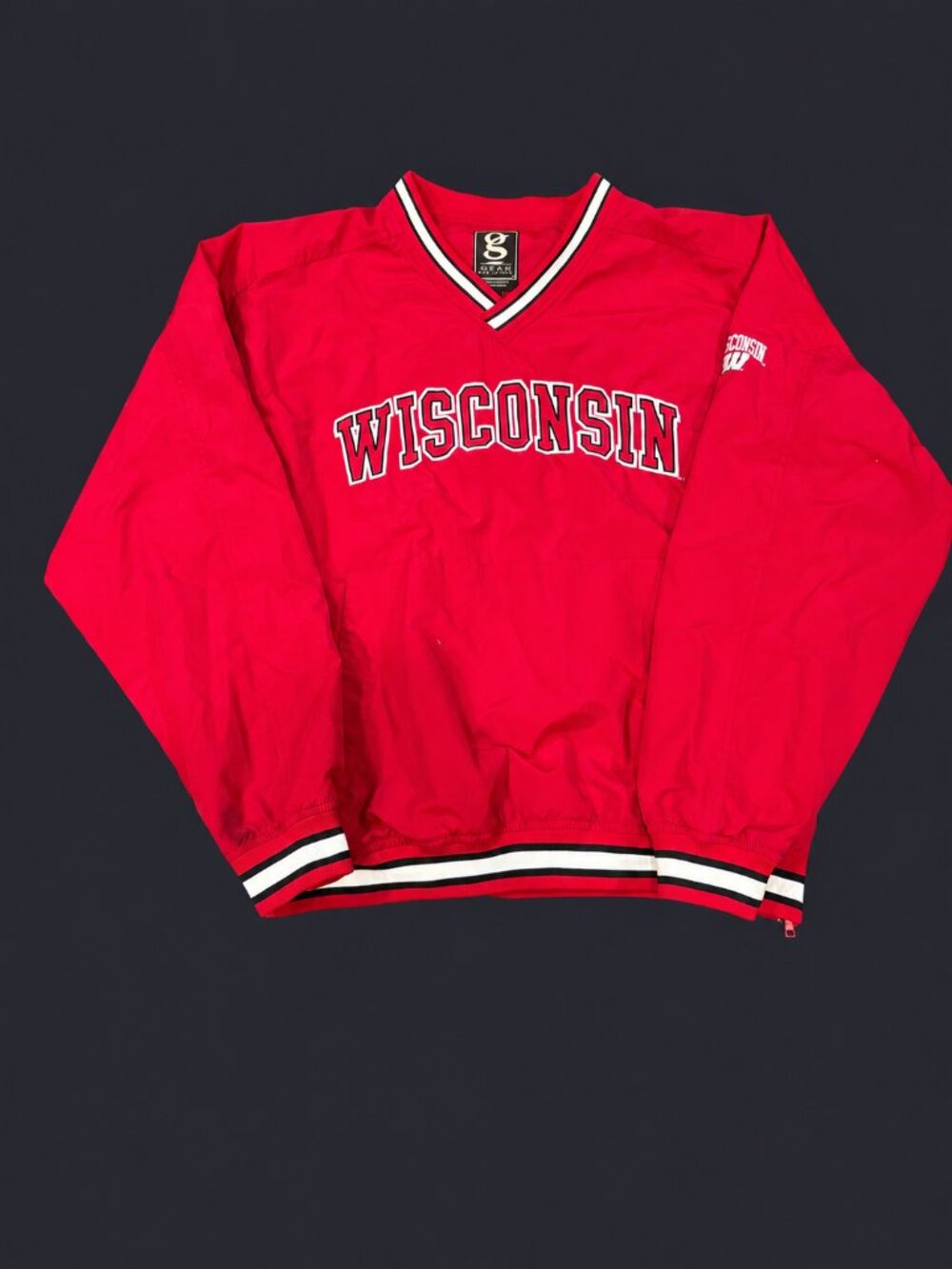 Gear for Sports Wisconsin Badgers Red V Neck Pullover Jacket Large